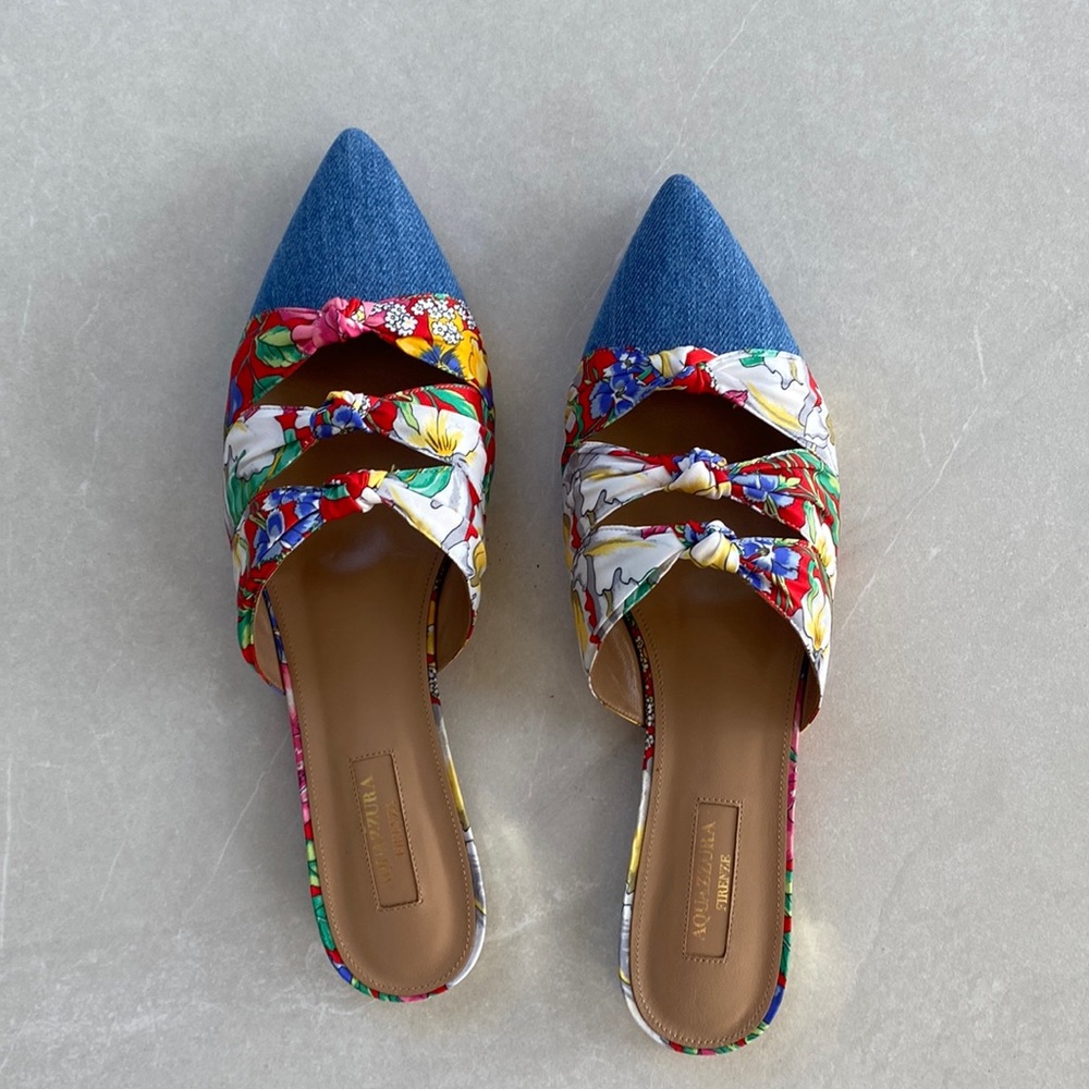 SlipOns. Perfect for Spring/Summer. Never worn.  Learher inside with fabric top